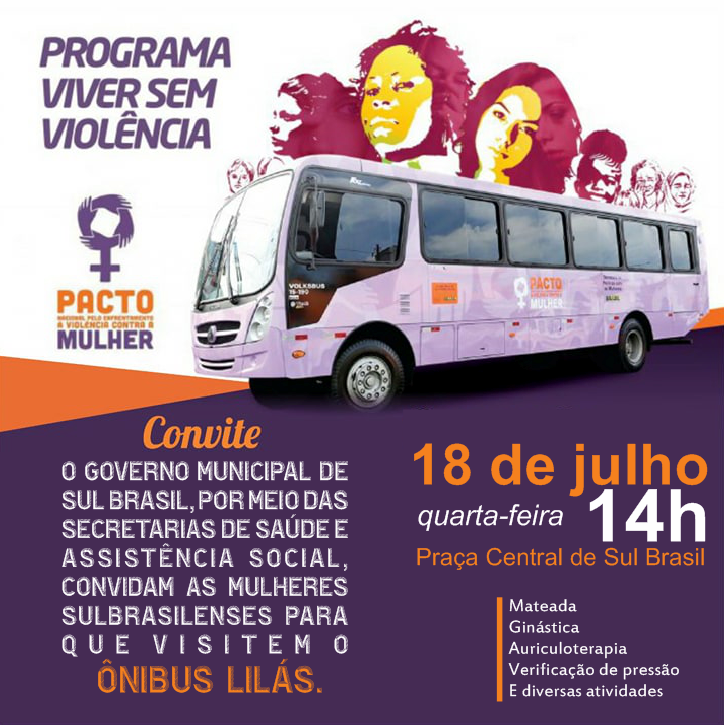 Leia mais sobre o artigo Ônibus Lilás estará em Sul Brasil no próximo dia 18 de julho