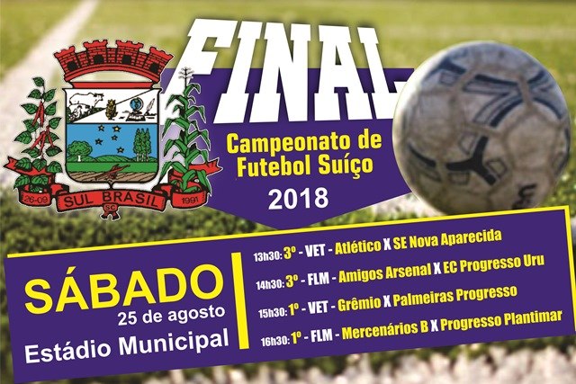 Leia mais sobre o artigo Final do Campeonato de Futebol Suíço de Sul Brasil será neste sábado